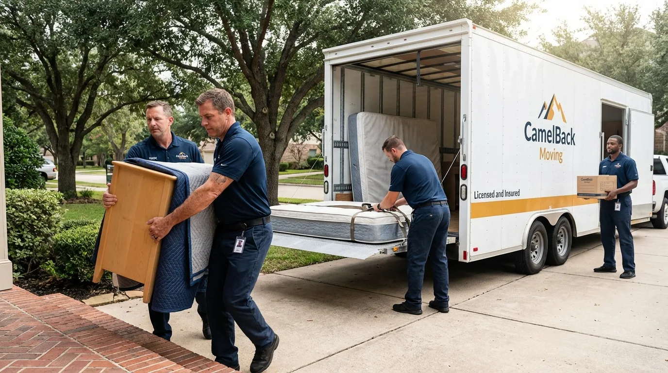 Crew loading residential truck for cross-state move from Clifton Heights, PA