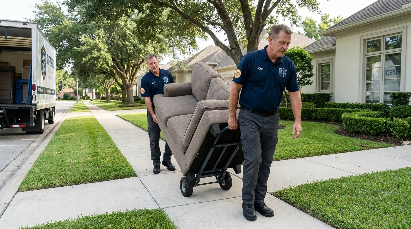 Local residential moving crew loading furniture in Clifton Heights, PA