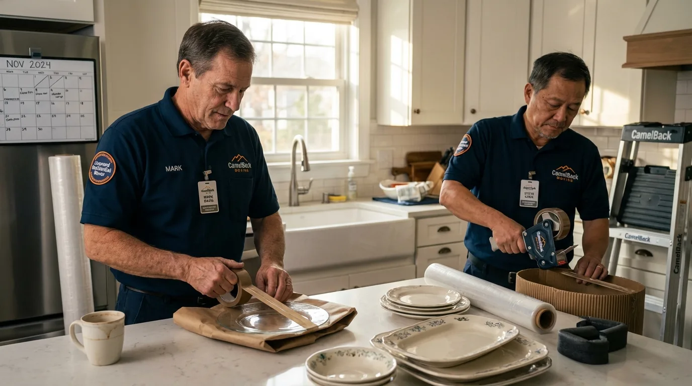 Professional crew packing kitchen dishware in Clifton Heights, PA