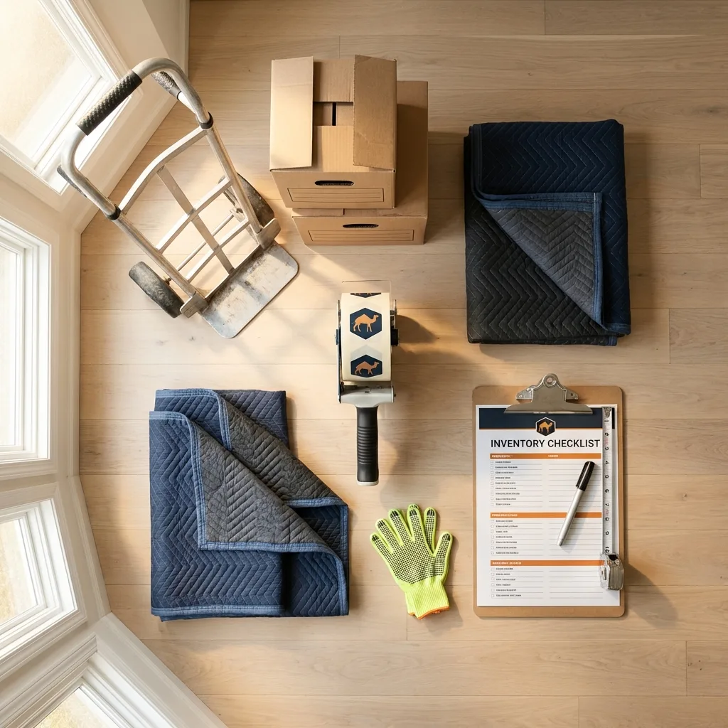 Professional moving supplies and packing materials layout for Clifton Heights residential relocations